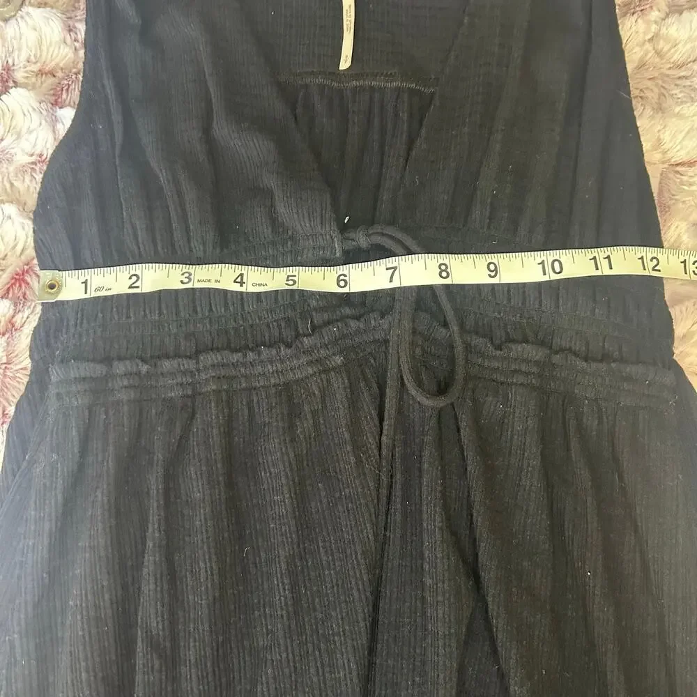 Free people plunging neckline sleeveless boho flowy tank women Small Petite